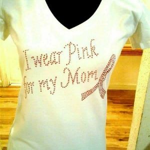 I Wear Pink for my Mom BLING Tee